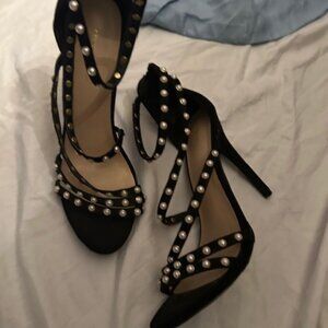 womens size 11 black shoes dress heels eleven pretty dress up